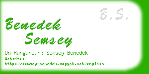 benedek semsey business card
